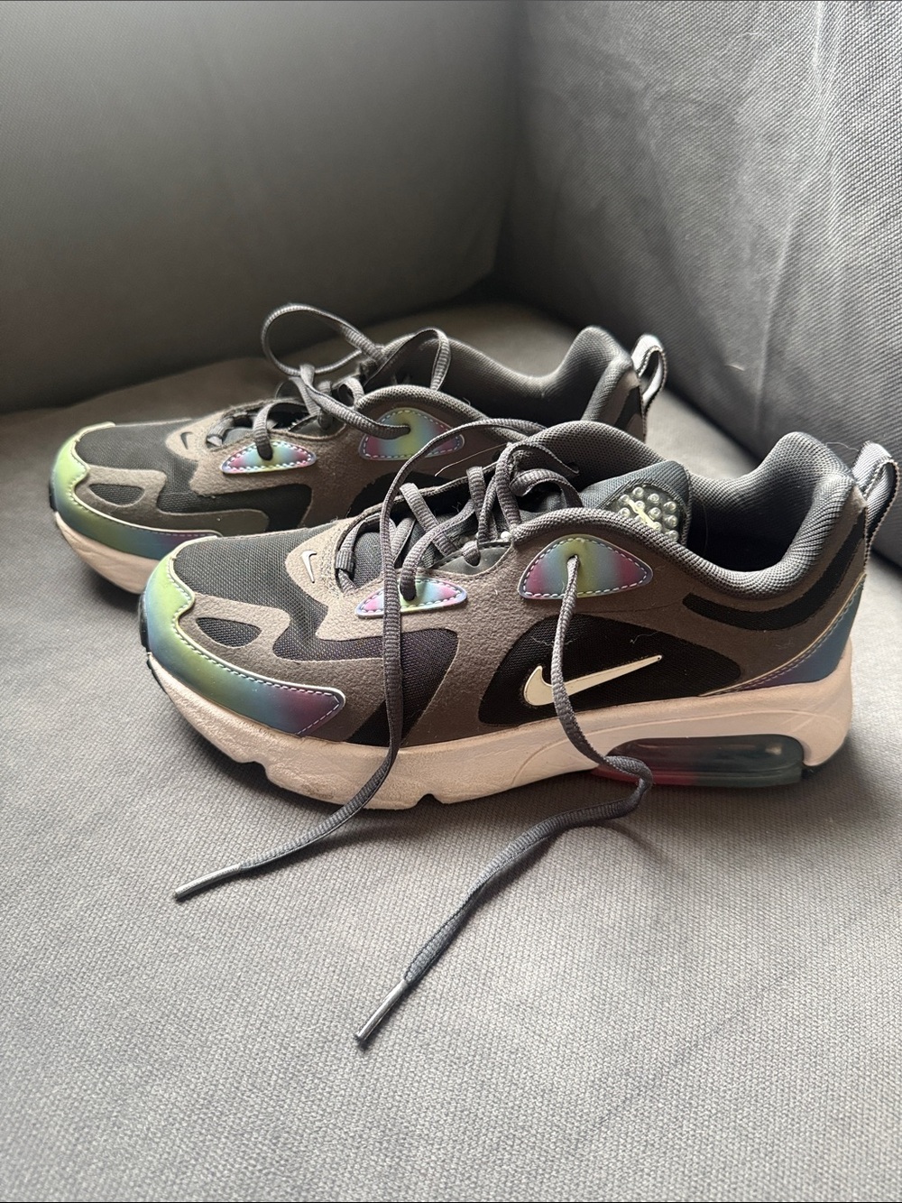 Nike Kids Black Sneakers with Iridescent Accents - Picture 2 of 7